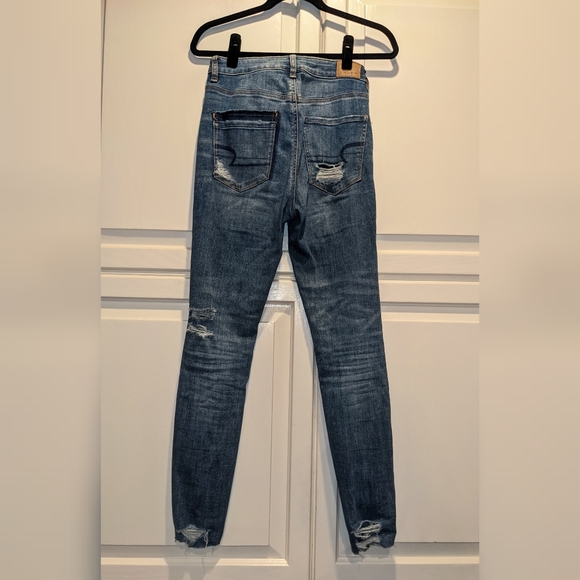 American Eagle Outfitters AEO Denim X Distressed Highest Rise Jegging - 6 Reg - Picture 5 of 12